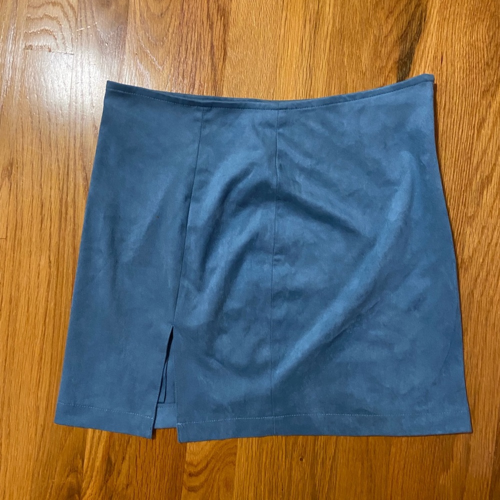 Suede Mini Skirt with slit